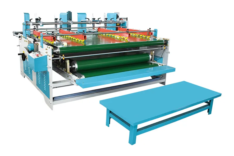 Plegadora encoladora semiautomática con cinta transportadora de prensa